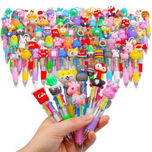 80Pcs Mini Multicolor Pens in One 4-in-1 Cute Pens Bulk for Kids, Ballpoint Pen for Birthdays and Children's Parties, Fun Gifts Assorted Ink Kawaii Pen