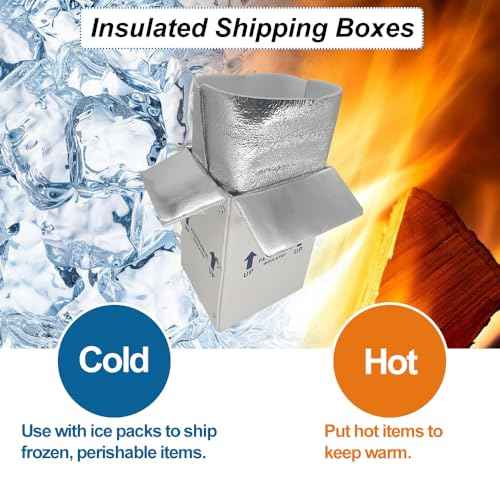 ROTCH Insulated Shipping Boxes with Liners, 8 Pack 7x6x10'', Small Cold Shipping Box Coolers for Perishable Frozen Food, White (T7610-8L-W)