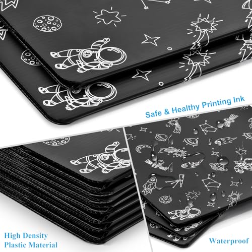 Black 24-Pack Desk Dividers for Students, Space Style Plastic Study Carrel Divider, Durable Testing Dividers for Classroom Teacher Supplies, Easy to Clean Privacy Shield Folder Boards for Student Desk