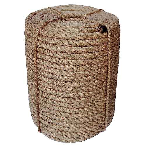 Jute Rope 10mm, 164 Feet 4.5lb Thick Garden Jute Twine String for DIY Cat Scratcher, Gardening, Bundling and Wall Hanging Craft Decorative (Brown)
