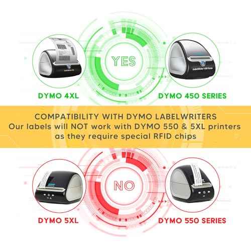 HOUSELABELS Compatible DYMO 30256 Yellow Shipping Labels (2-5/16" x 4"), Strong Permanent Adhesive, Compatible with DYMO LW 450, 4XL, Rollo & Zebra Desktop Printers, 6 Rolls /1800 Labels