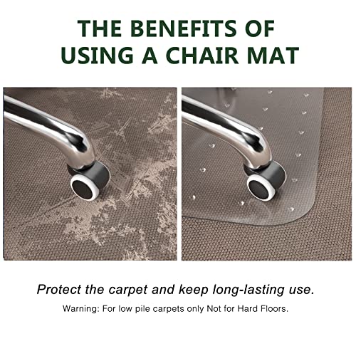 FuturHydro Desk Chair Mat for Flat to Low Pile Carpets, 45" x 53" Clear Office Home Floor Protector Mat, Transparent Mats for Office, Home and Gaming Floors (with Lip)