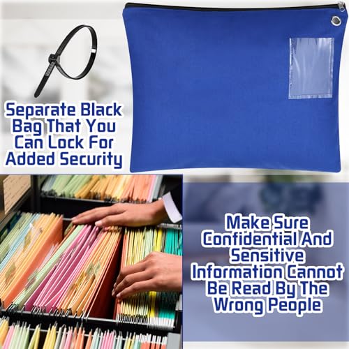 Humyoun Blue Canvas Mail Zipper Bags - 2 Pack, 18x14 Inches