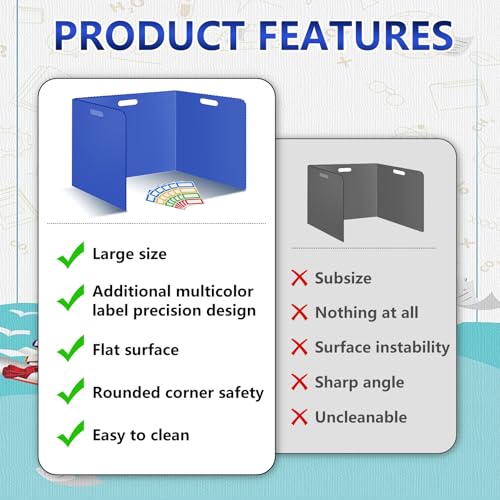 ZSMKJIAYE 24 Pcs Blue Desk Dividers for Students 14 x 17.5 in Privacy Folders Shields