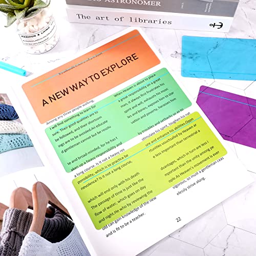 Fresh Style 48 Pcs Guided Reading Highlighter Strips for Dyslexia, Colored Overlays & Bookmark