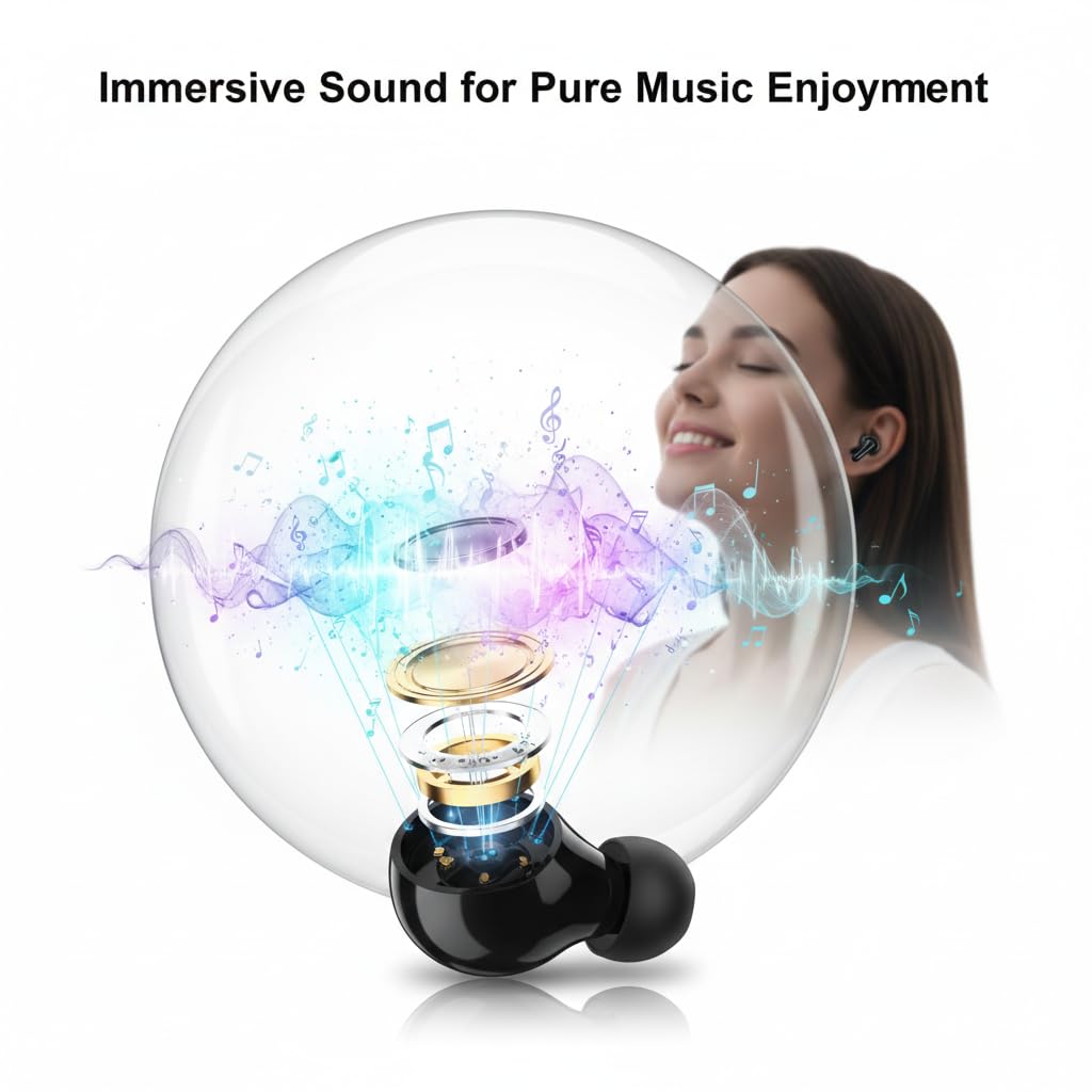 NVAHVA Bluetooth Earbuds with Mic for Meeting Recorder Travel Translation