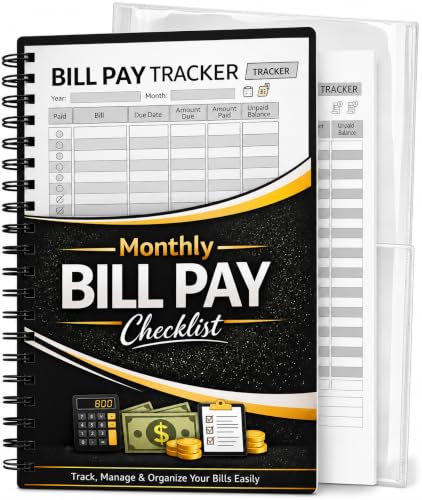 Bill Payment Tracker Notebook — Monthly Organizer with Annual Overview & Auto Pay Tracker