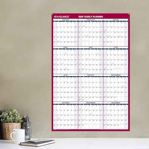 AT-A-GLANCE 2026 Wall Calendar, Monthly, 24" x 36", Extra Large, Paper, Reversible, Vertical-Horizontal (PM2122826)