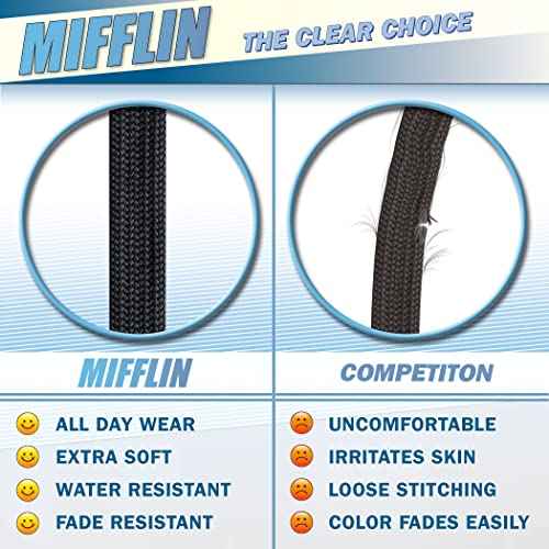 MIFFLIN-USA - Bulk Flat Lanyards w/Two Bulldog Clips - 39 Inch, Black, 100 PK - Comfortable Neck Straps for ID Badges + Convenient Hooks for Face Mask & Card Holders