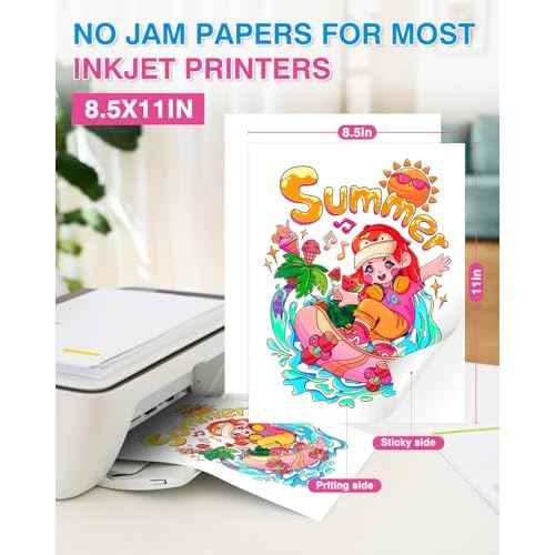 QYH Sticker Paper for Inkjet Printer - 240 Sheets White Matte Printable Vinyl Sticker Papers 8.5x11 In Labels Waterproof Stickers for Cutter, Crafts, Scrapbooking Dries Quickly & Tear Resistant