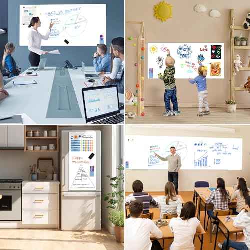 GMEHAR Magnetic Whiteboard Contact Paper, 47¡± x 24¡± Adhesive Dry Erase White Board for Wall,Peel and Stick Magnet Wallpaper for Home, Fridge, Kid¡¯s Playroom, Office, Classroom