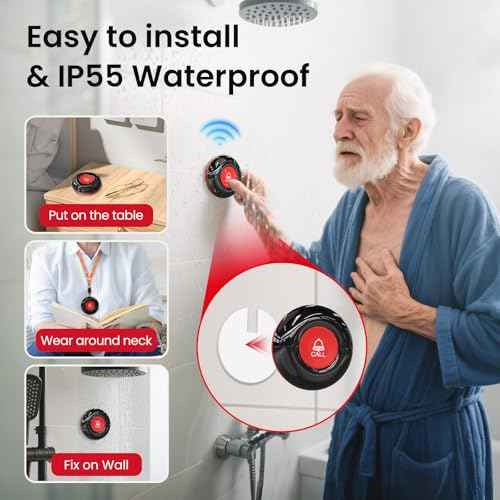 CallToU Wireless Caregiver Pager System ? 2 Receivers & 2 Call Buttons for Elderly at Home ? 500FT Range SOS Call Bell for Seniors, Patients, Disabled ? Easy to Use & Expandable