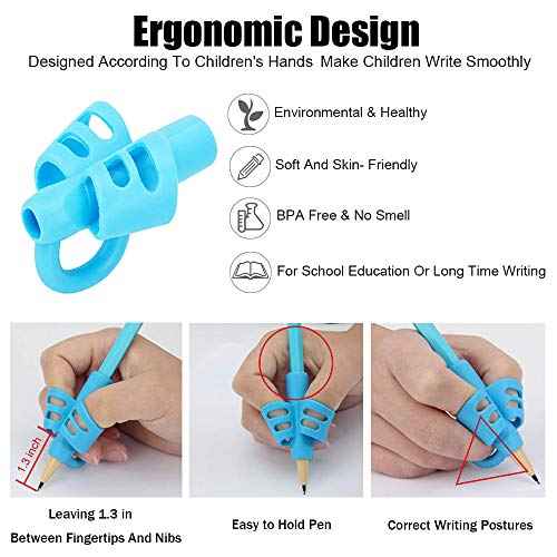 BUSHIBU Pencil Grips for Kids Handwriting, Toddler Pencil Grip, Pen Grips Trainer for Beginners Preschoolers Kindergarten Children(4 PCS)