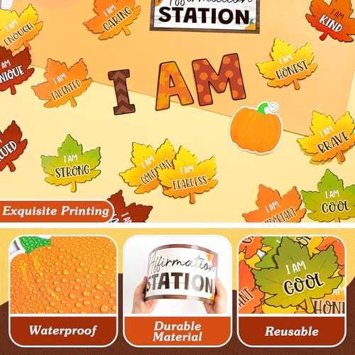Frienda Fall Leaves Affirmation Bulletin Board Set - 25 Pieces Classroom Decor