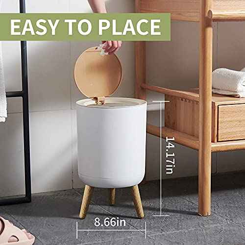 Trash can£¬7Liter/1.8 Gallon Garbage can with Press top Lid£¬Nordic Modern Waste Basket£¬Plastic Trash bin Suitable for Kitchen, Bathroom, Bedroom, Living Room, Office, Outdoor£¬Dog Proof Trash can¡¦¡¦