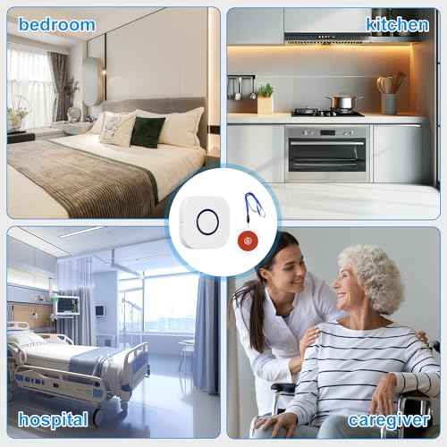 Wireless Caregiver Pager Dual Receiver Home Alert System with Emergency Call Bell SOS Buzzer Buttons for Elderly Parents 1000+ Feet Range 38 Melodies AB Buttons No Monthly Fee 2RX+2TX White