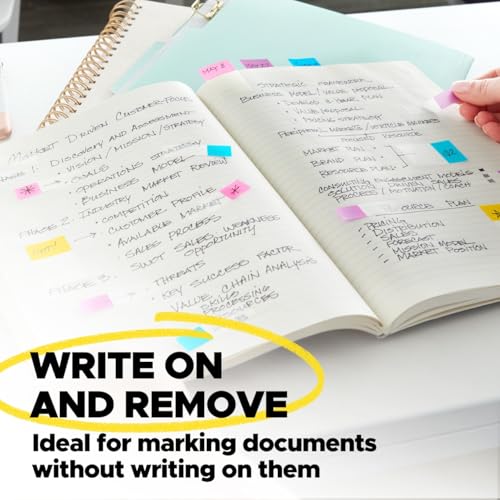 Post-it Flags 0.47 x 1.7 in Multicolor Dispenser 320 Flags/Pack – Repositionable, Writable, Clear Adhesive