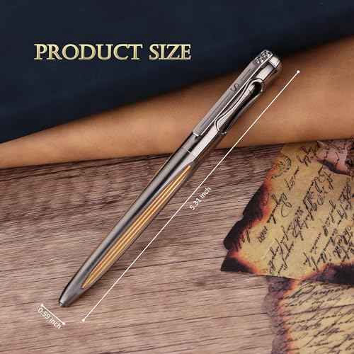 SMOOTHERPRO Titanium Ballpoint Pen Compatible with Parker Refill for EDC Men Women Business Signature Writing Journaling Gift Color Stone Wash Gray(TA02)