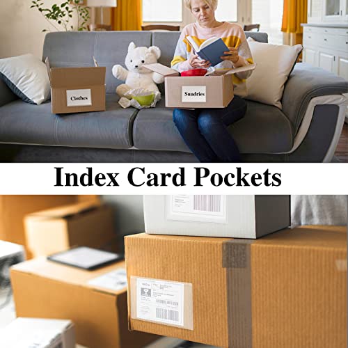 36 Pack 3" x 5" Adhesive Index Card Holders Clear PVC Label