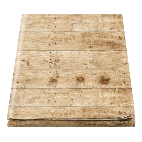 Mindsoft Rustic Wood Bulletin Board Paper 48x107 Inches for Classroom and Decor