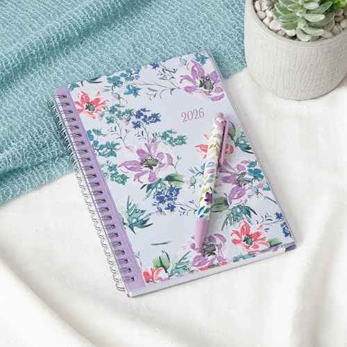 Blue Sky 2026 Weekly and Monthly Planner Calendar, January 2026 - December 2026, 5" x 8", Clear Pocket Cover, Laminated Tabs, Durable Twin Wire Binding, Laila