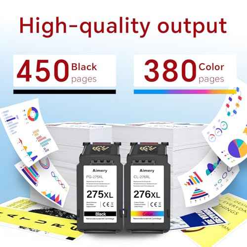 275 and 276 Ink Cartridges Combo Pack Replacement for Canon Ink 275 276 Compatible with Pixma TR4720 Series TR4700 TR4722 TS3520 Series TS3522 TS3500 TS3700 TS3720 TS3722 Printer (PG-275XL / CL-276XL)