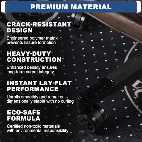 Oroonoko Heavy-Duty Chair Mat for Carpets Extra Thick Office Chair Mat for Desk & Rolling Chairs 48 x 36 Inch Non-Slip Low-Pile Carpet Protector Mat with Grip Spikes Floor Mat for Home Office & Studio