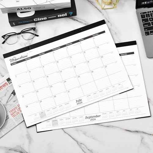 2026 Desk Calendar - Monthly Desk Calendar 2026, Jan 2026 - Dec 2026, 17" x 12", Desk/Wall Calendar 2-in-1 with Notes, Corner Protector, Ruled Blocks - Standard