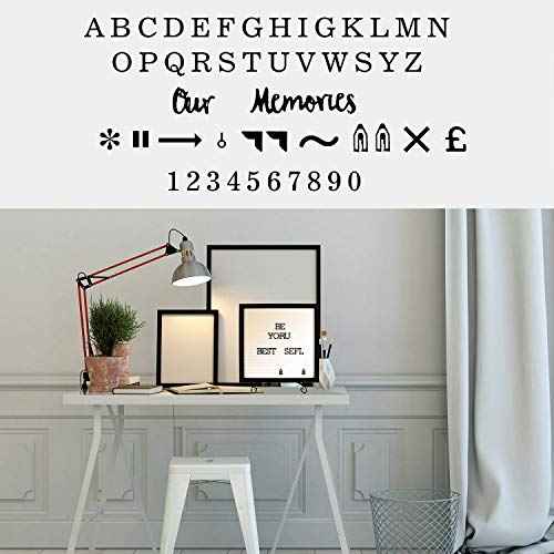 NewZeal Letter Board Sign 12x12 inches Baby Announcement Board Plastic Message Board with Stand, Changeable Letter Boards with Black Characters & Photo Clips for Display (Black & White)