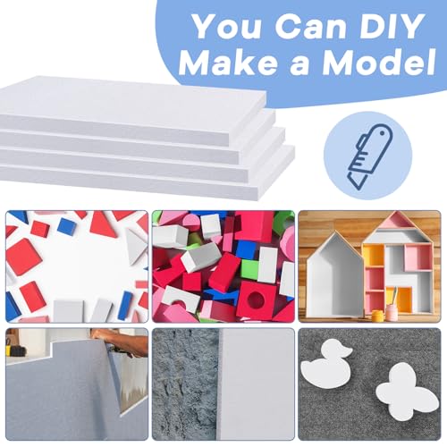 Frienda White Foam Board Sheets 12 Pack 12x7.5 Inches for Crafts & DIY Projects