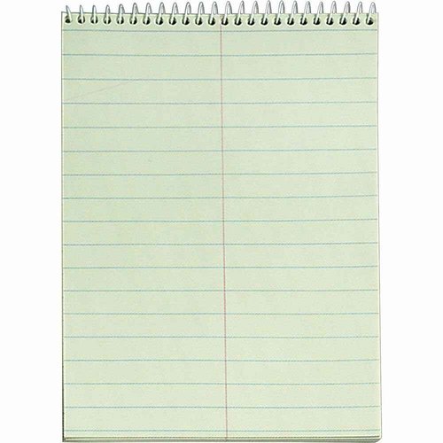 TOPS Steno Books, 6" x 9", Gregg Rule, Green Tint Paper, 60 Sheets, 12 Pack (8001)