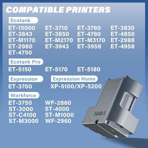 T04D1 T04D100 Ink Maintenance Box Compatible for ET-15000 ET-3850 ET-4850 ET-3760 ET-4750 ET-3750 ET-4760 ET-3710 ET-5150 ET-3830 ET-2980 ET-2988 ET-M1000, TO4D1/TO4D100/04D1/EWMB2