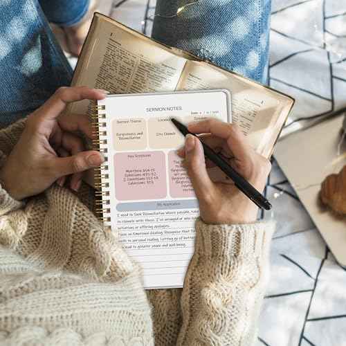 Bible Study Journal - Church Notes Journal - Soap Bible Study Notebook for Women - Bible Notebooks for Note Taking - Based Religious Gifts