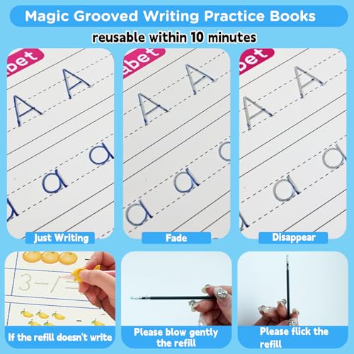 AALGO Reusable Handwriting Practice Book for Kids 5.1x7.1in – Toddler Learning Workbook with Pen & Refill