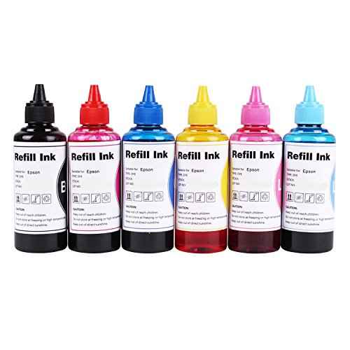 Dye Refill Ink Kit for L800 L805 Artisan 1430 1500w 730 837 835 810 800 725 710 700 600 50 PHOTO1410 1400 RX680 RX595 RX580 R380 R280 R260 R200 R220 R300 for Refillable Cartridges or CISS