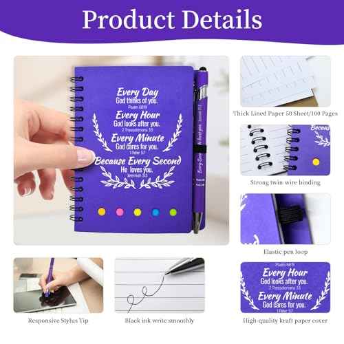 40 Pcs Bulk Christian Gifts Prayer Journal for Woman - 20 Set Religious Notepad with Christian Pen - Bible Notebook - Church Gifts for Inspirational, Bible Study, Devotions (Colorful)