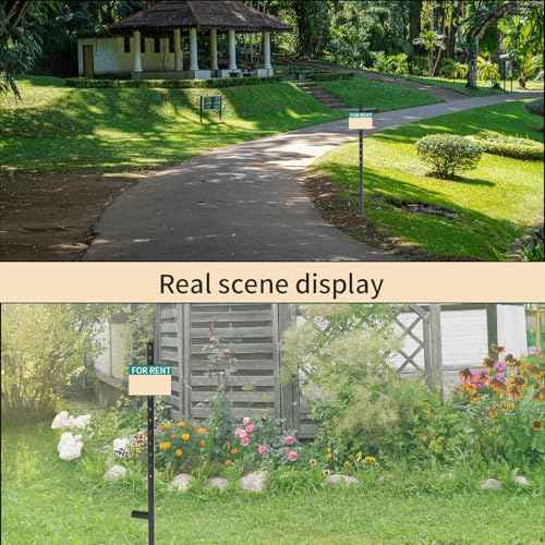 2pcs Heavy Duty Yard Stakes, 46in Metal Yard Sign Poles Holder T-Bar Ground Stakes Sign Posts for Outside, Lawn, Bar, Parking Lot, Holiday, Graduation, Estate Garage Sale Events (Black)