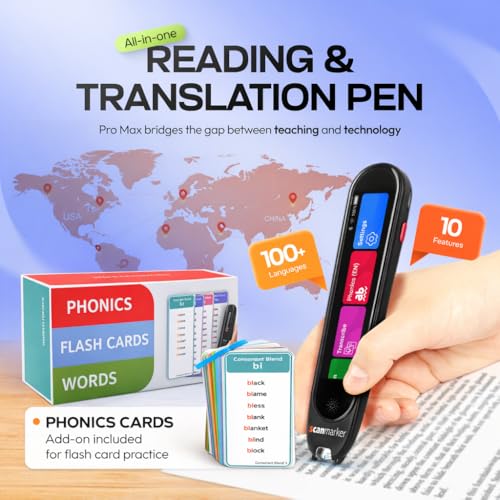 Scanmarker Max Reading Pen & Phonics Cards Bundle for Classroom Support