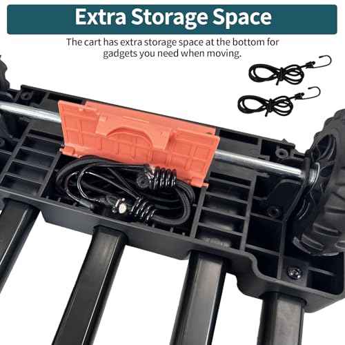 Folding Hand Truck,VDHU Heavy Duty Luggage Cart 550lbs Load-Bearing with 4 Wheels& Brakes &Extendable Base Plate,Dolly Cart with Solid Construction for Travel,Moving,Shopping,Office Use,Black