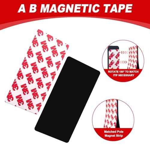 Thaibear Magnetic Strip, Flexible Magnetic Strips with Adhesive Backing (42 Pack, 3" x 1") Strong Adhesive Magnetic Tape for DIY, Crafts, Fridge - Sticky Magnet Tape Strip for Wall