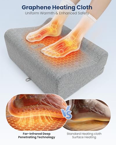 COMFIER 2026 Graphene Heating Under-Desk Foot Rest Gray