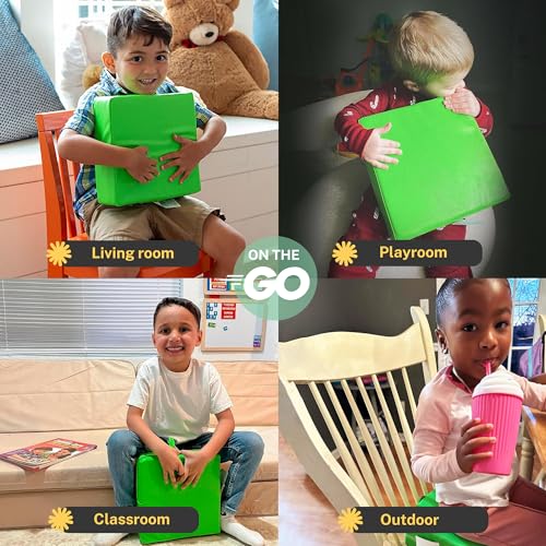 Special Needs Essentials FocusPad Square Sensory Seat | ADHD & Autism Support Cushion | Wobble Pad for Kids & Adults | Portable & Durable Calming Tool ? Green, 1 Count