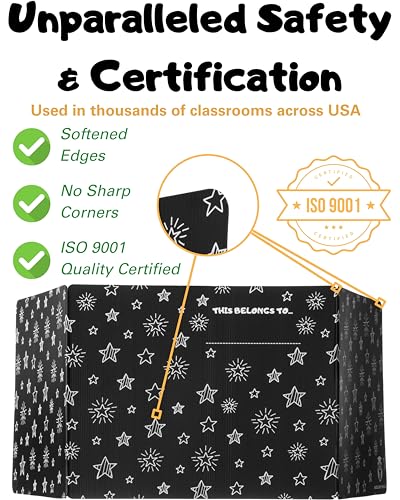 Black 25 Pack Privacy Folders for Students Desk Dividers Testing Shields