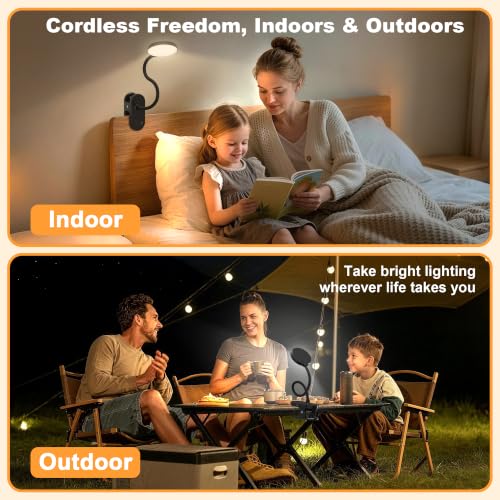 ZAPLIT Black 3.5'' Rechargeable Clip-On Reading Light - 61 LED Bed & Desk Lamp