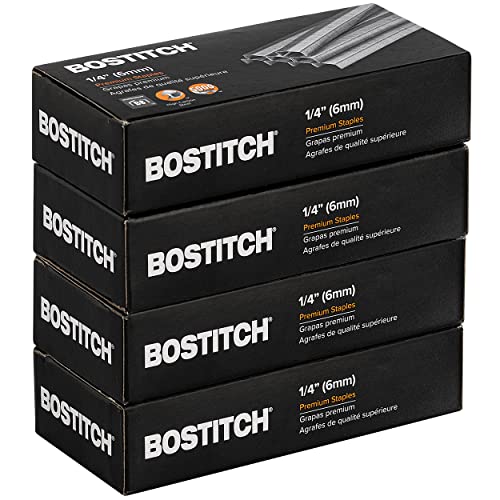Bostitch 1/4 Inch PowerCrown Staples - Pack of 20,000 for Heavy-Duty Stapling