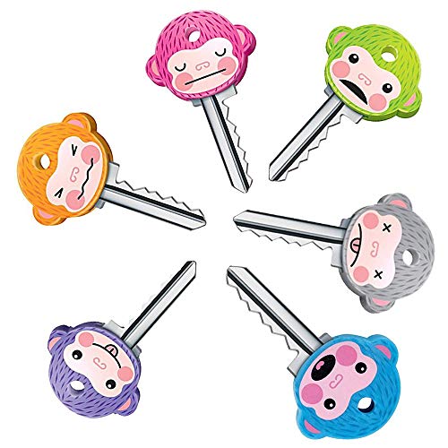 Monkey Key Caps - 6 Pcs Cute Multicolor Covers for Standard Keys