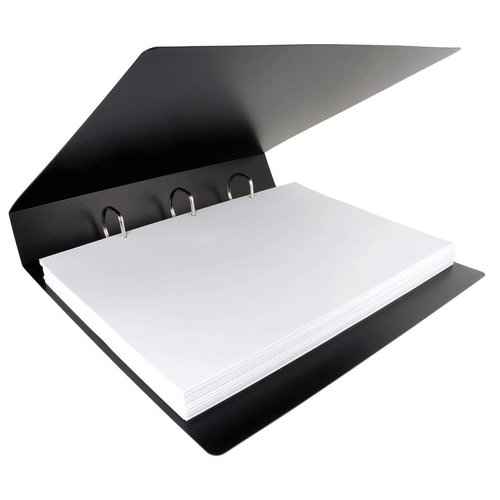 17x11 Binder Poly Panel Featuring a 2" Angle-D Ring Black