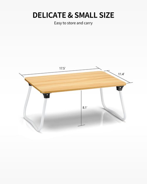 Ruxury Foldable Lap Desk Laptop Stand Bed Desk Table Tray, Breakfast Serving Tray, Portable & Lightweight Mini Table, Lap Tablet Desk for Sofa Couch Floor - Wood