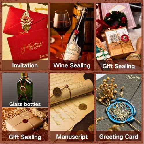 xxxHOLIC Sealing Wax, 24 Colors 360 Pcs Starter Set with Melting Spoon & 10 Tea Lights, Wax for Stamp Seals, Invitations, Journal, DIY Gift for Stationery Lovers (Simple kit, 360)