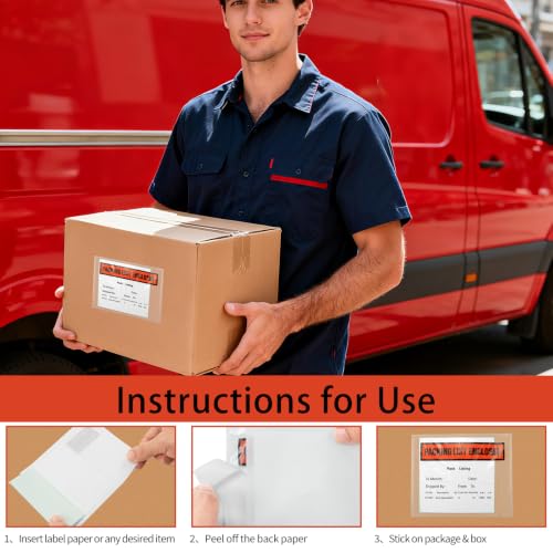 4.5'' x 5.5'' Waterproof Packing List Envelopes with Adhesive, 1000 Pack
